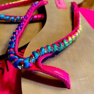 Betsey Johnson rhinestone sandals / flats size 8.5 M